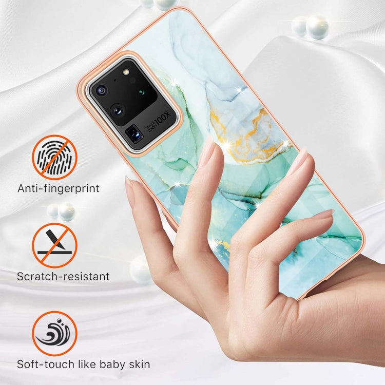 Samsung Galaxy S20 Ultra case featuring an electroplating marble pattern, showcasing vibrant colors and a dual-side design for enhanced protection.